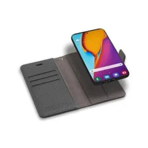 Samsung Carbon Black phone with folio case