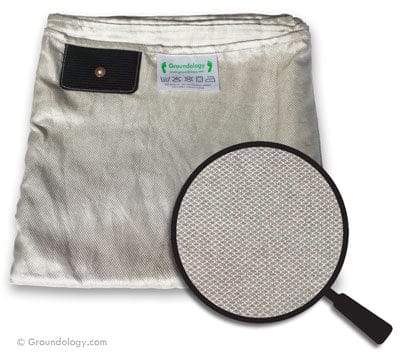 Soft silver grounding sheet with detail view.