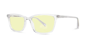 Crystal Wells eyeglasses with yellow lenses