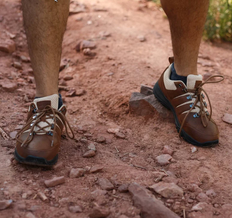 Brown Leather Hiking Grounding Shoes