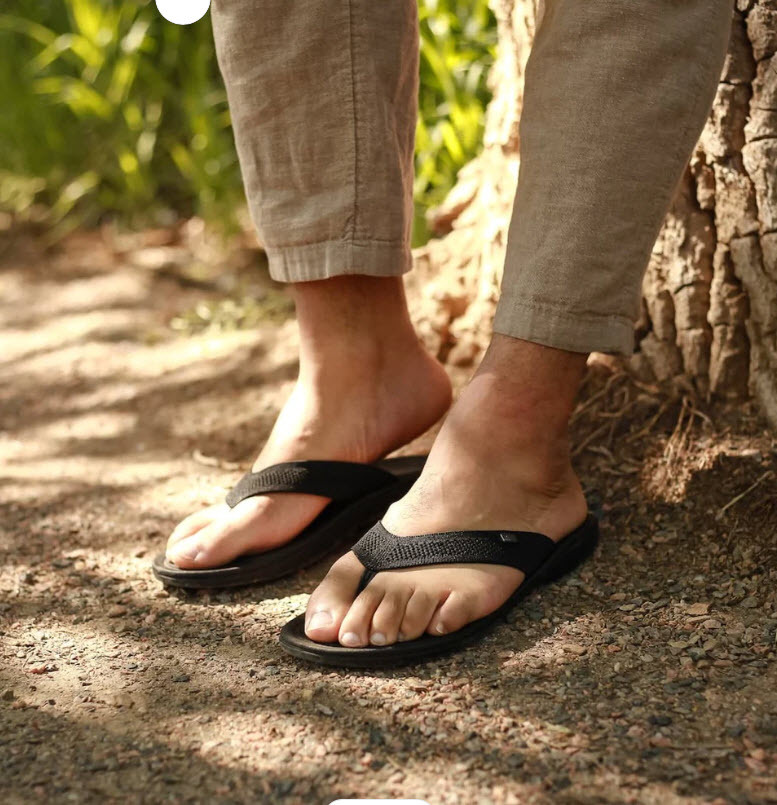 Unisex Black Knit Grounding Sandal