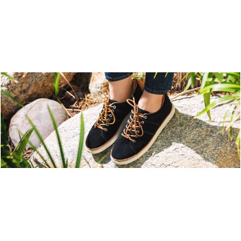 Black Suede Walker Grounding Shoes