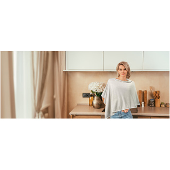 Natural Silver Modal Poncho 
