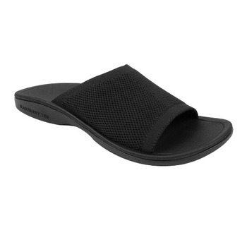 Women's Black Knit Grounding Slides