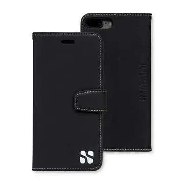 Black leather phone case