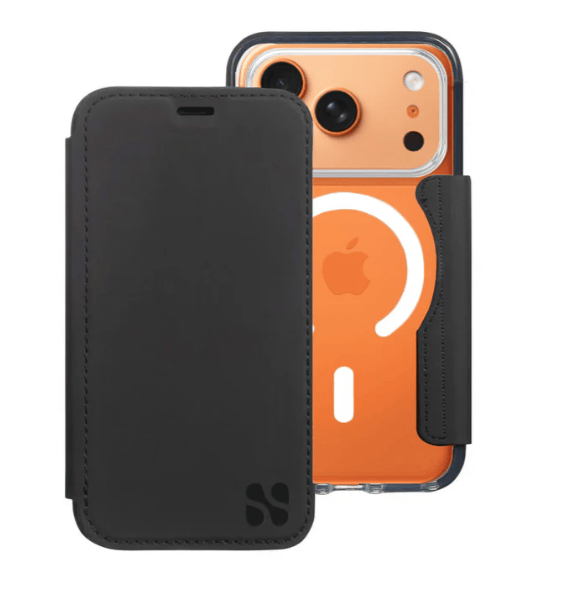 iPhone case with black leather cover, Screenshot 2025-11-28