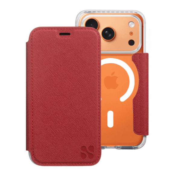 iPhone case with red folio cover, screenshot Nov 28, 2025.